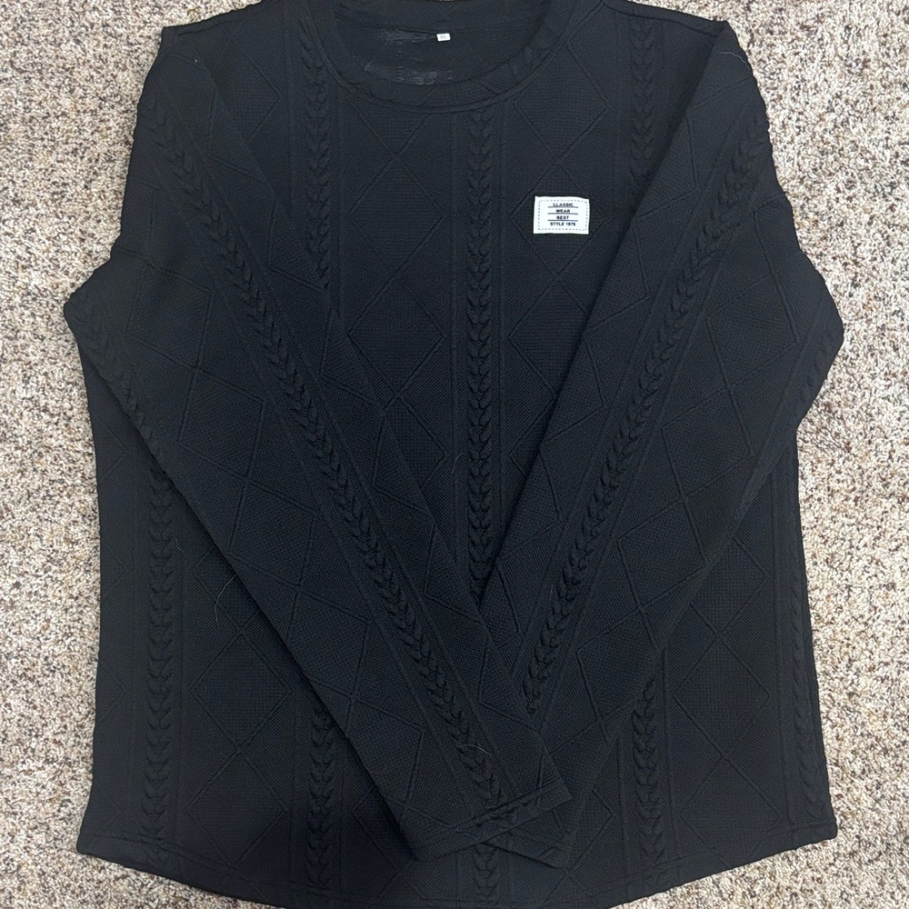 Black Cable Knit Sweater